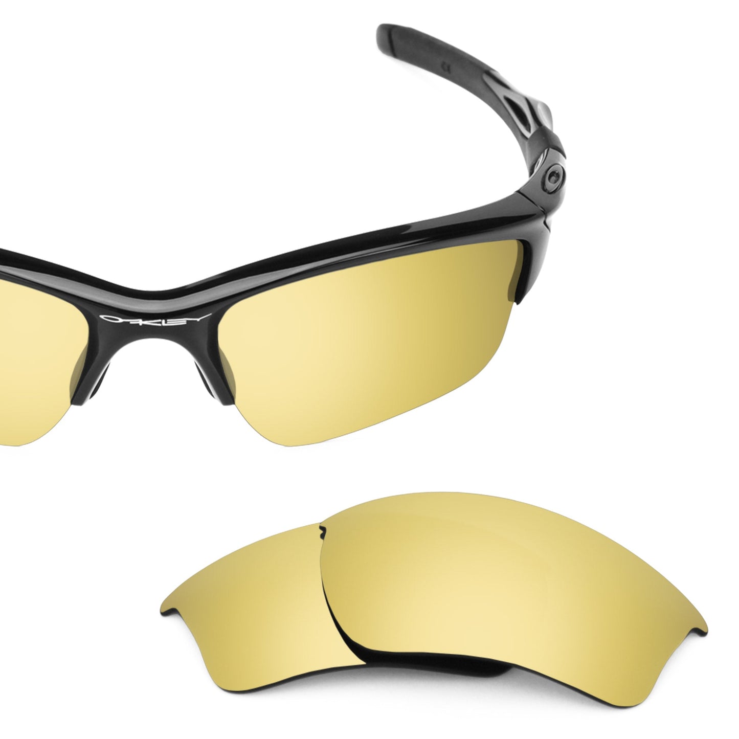 Oakley Half Jacket 2.0 XL OO9154 replacement lenses — Flare Gold MirrorShield® polarized sunglass lens, 100% UV | ReFramed