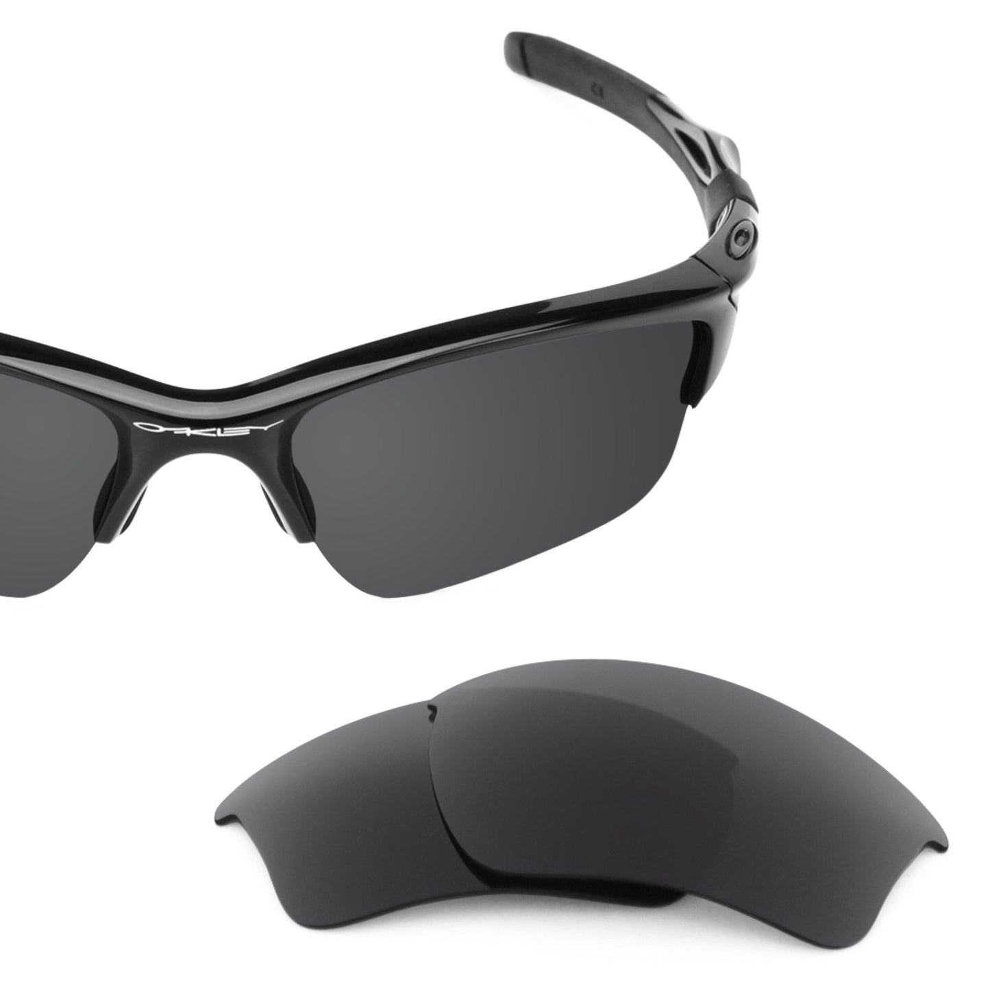 Oakley Half Jacket 2.0 XL OO9154 replacement lenses — Stealth Black polarized sunglass lens, 100% UV | ReFramed