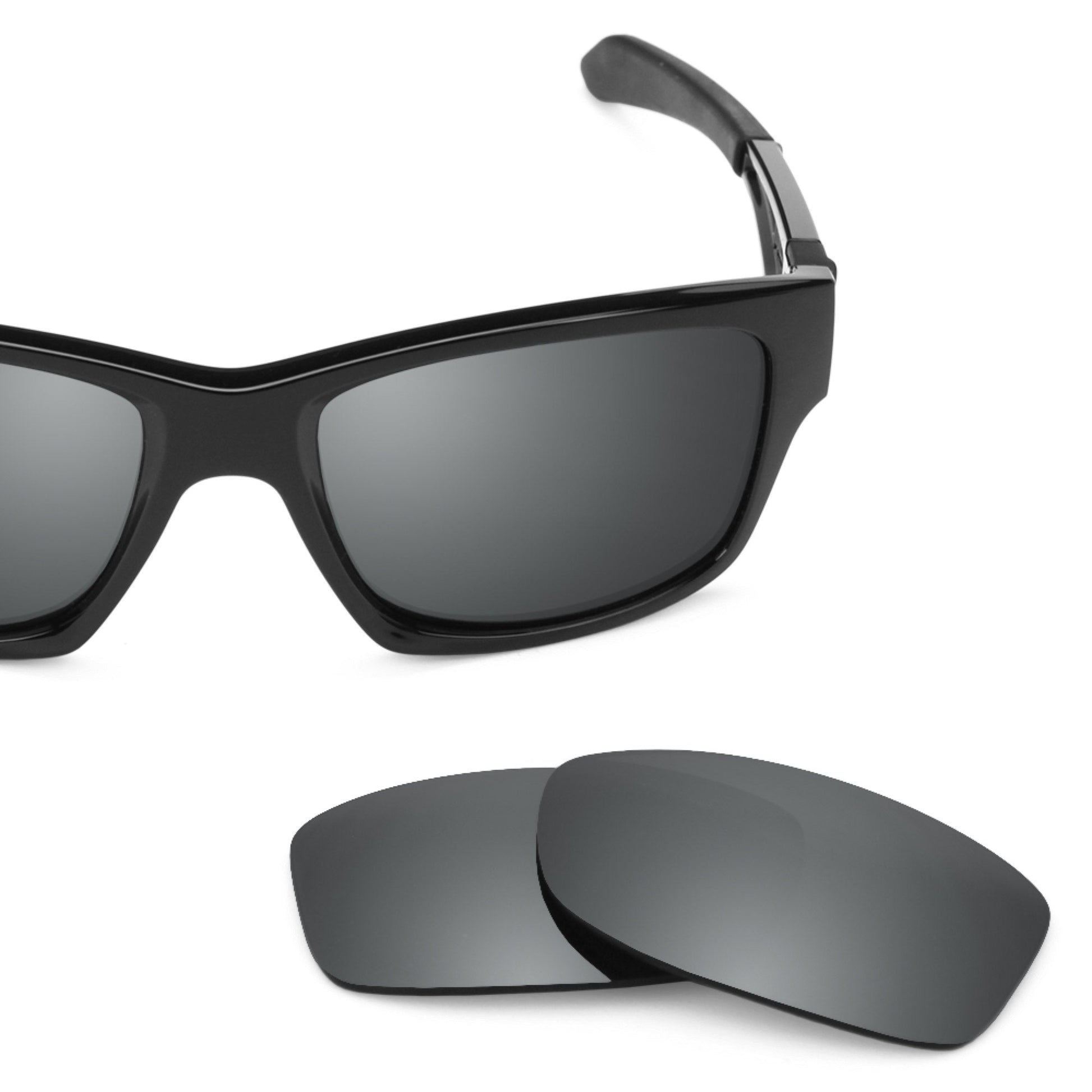 Oakley Jupiter Squared OO9135 replacement lenses — Black Chrome MirrorShield® polarized sunglass lens, 100% UV | ReFramed
