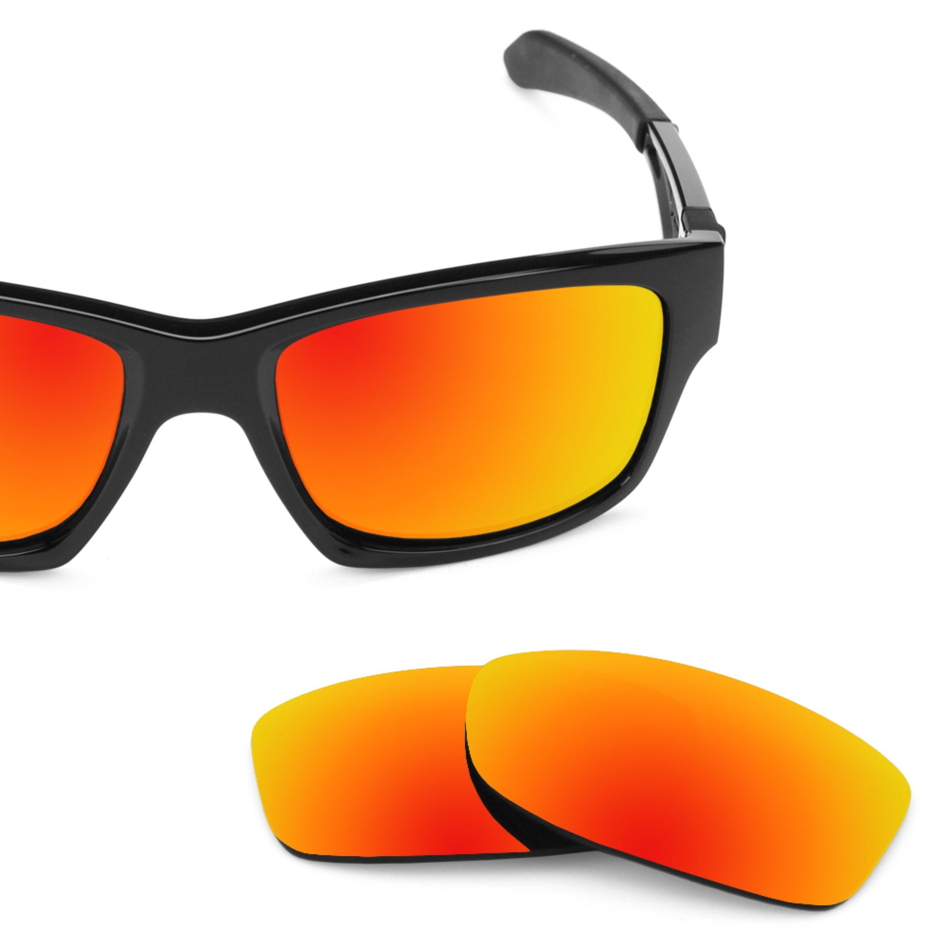 Oakley Jupiter Squared OO9135 replacement lenses — Fire Red MirrorShield® polarized sunglass lens, 100% UV | ReFramed