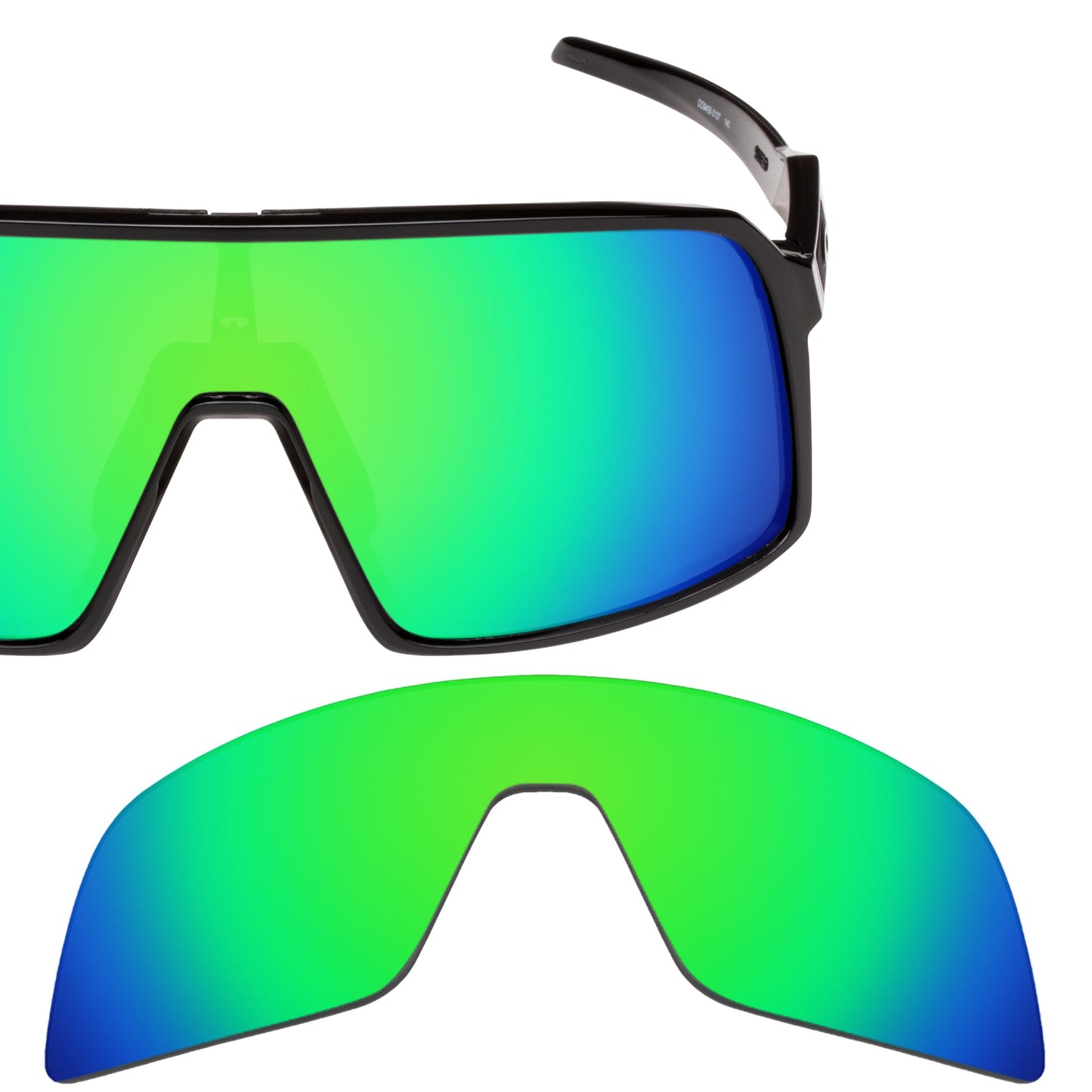 Oakley Sutro OO9406 replacement lenses — Emerald Green MirrorShield® polarized sunglass lens, 100% UV | ReFramed