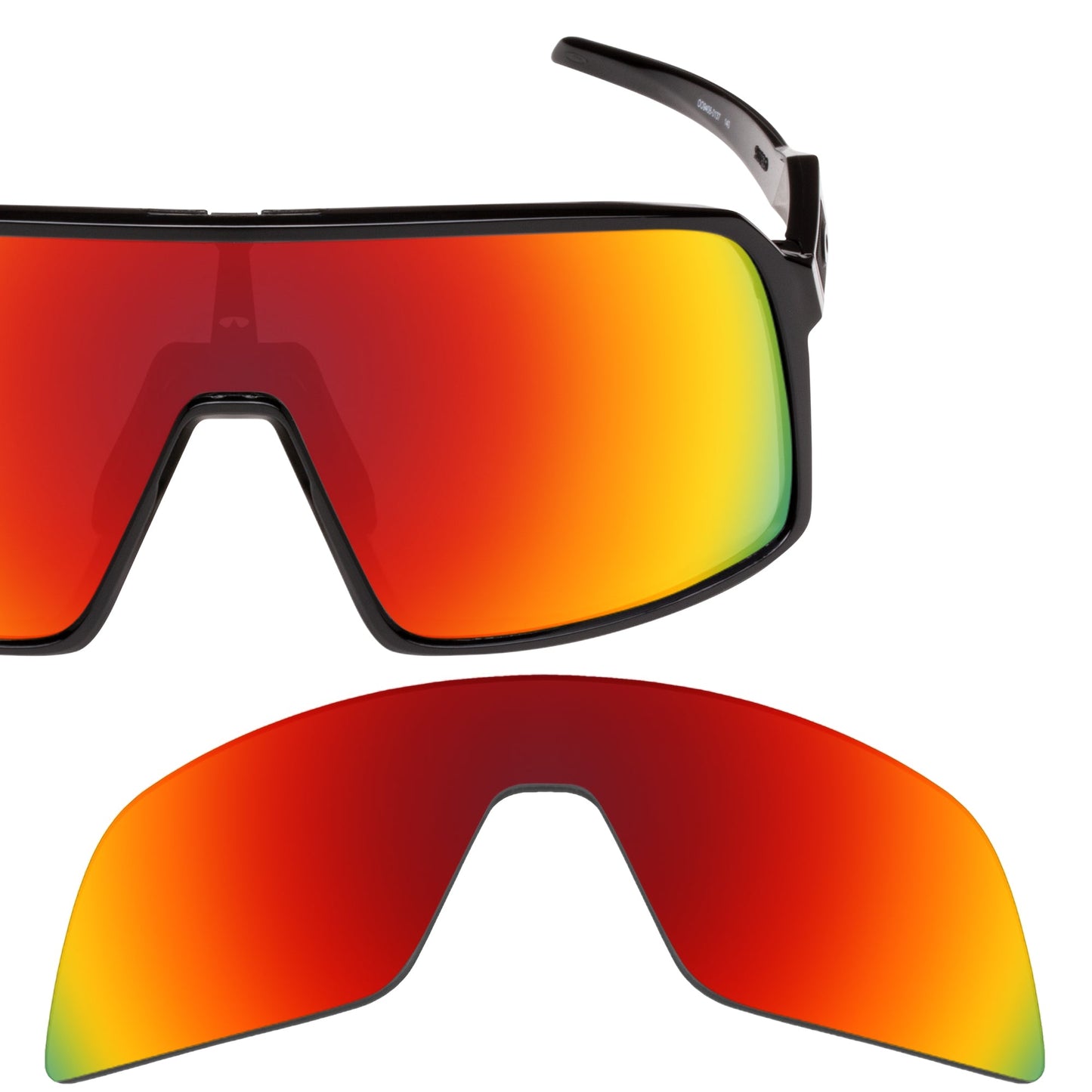 Oakley Sutro OO9406 replacement lenses — Fire Red MirrorShield® polarized sunglass lens, 100% UV | ReFramed