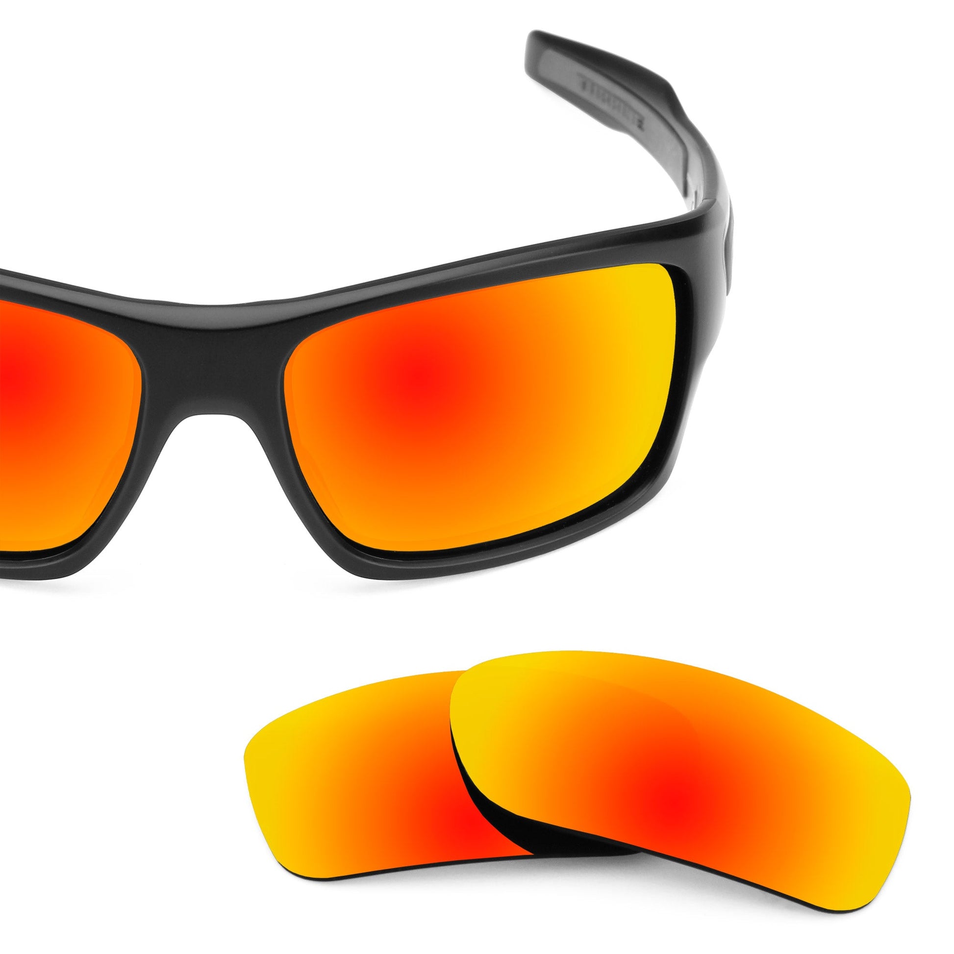 Oakley Turbine OO9263 replacement lenses — Fire Red MirrorShield® polarized sunglass lens, 100% UV | ReFramed