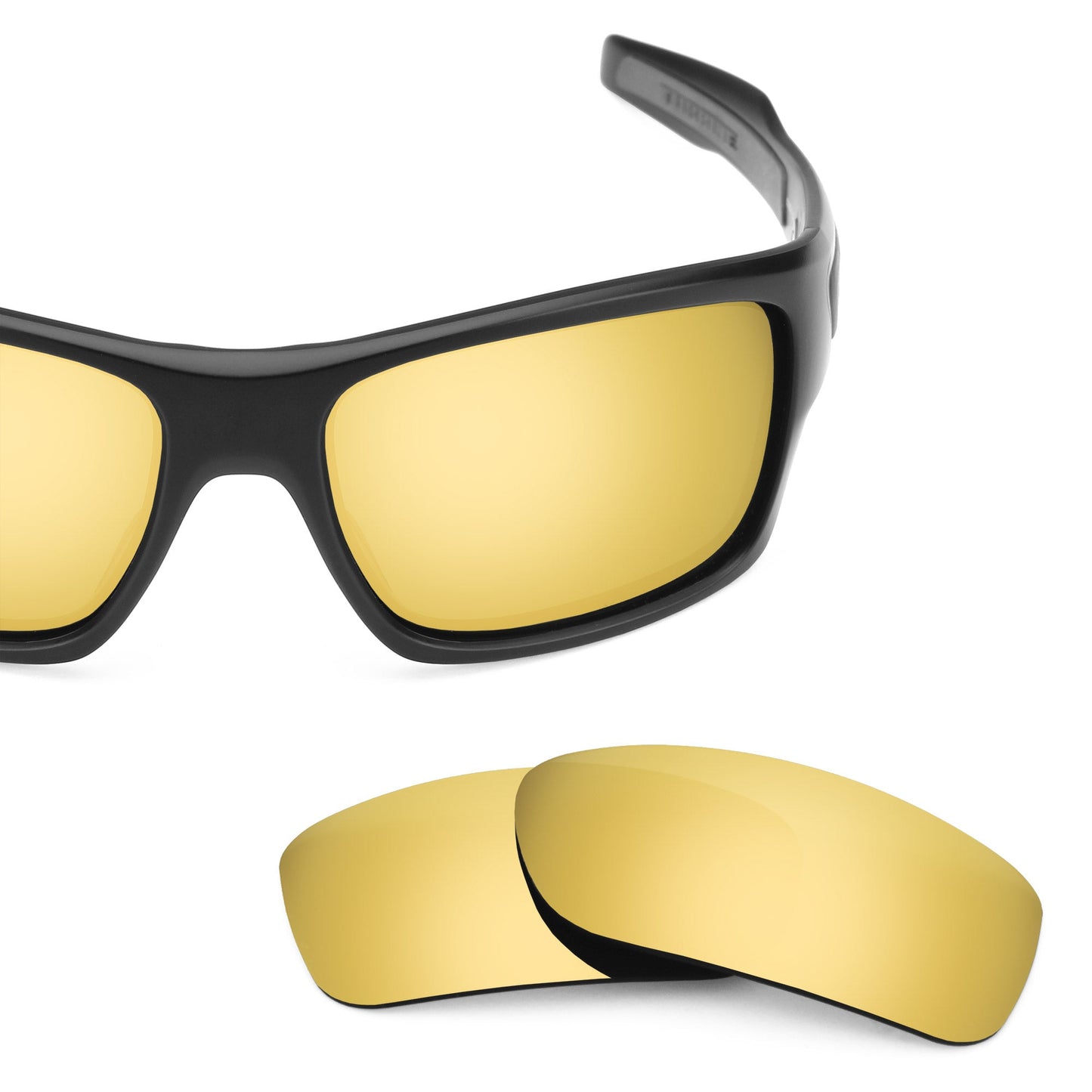 Oakley Turbine OO9263 replacement lenses — Flare Gold MirrorShield® polarized sunglass lens, 100% UV | ReFramed