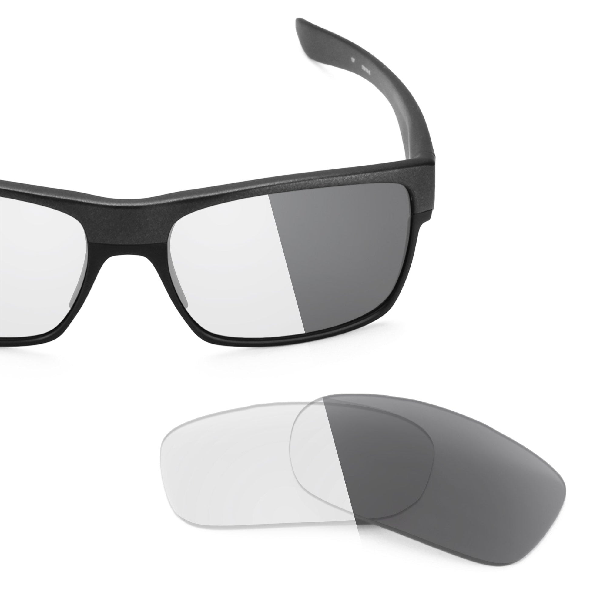 Oakley TwoFace OO9189 replacement lenses — Adapt Gray Photochromic polarized sunglass lens, 100% UV | ReFramed