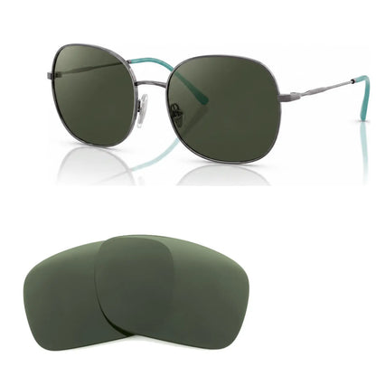 Vogue VO4272S replacement lenses in G15 green, angled view of the frame with the pair of lenses below · ReFramed