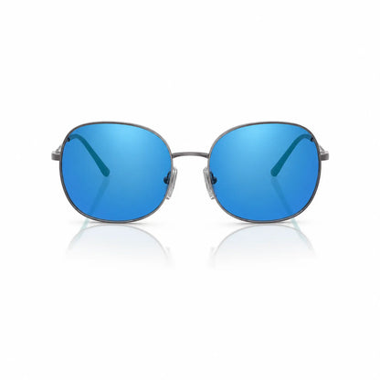 Vogue VO4272S replacement lenses in mirrored blue, front view of the frame fitted with the new lenses · ReFramed