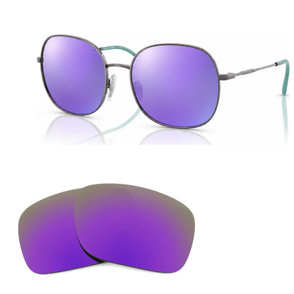 Vogue VO4272S replacement lenses in mirrored purple, angled view of the frame with the pair of lenses below · ReFramed