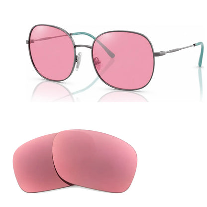 Vogue VO4272S replacement lenses in pink, angled view of the frame with the pair of lenses below · ReFramed