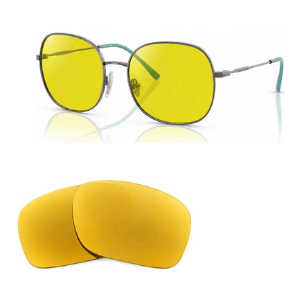 Vogue VO4272S replacement lenses in yellow, angled view of the frame with the pair of lenses below · ReFramed