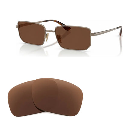 Vogue VO4352S replacement lenses in brown, angled view of the frame with the pair of lenses below · ReFramed