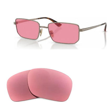 Vogue VO4352S replacement lenses in pink, angled view of the frame with the pair of lenses below · ReFramed