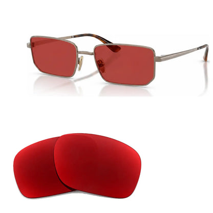 Vogue VO4352S replacement lenses in red, angled view of the frame with the pair of lenses below · ReFramed