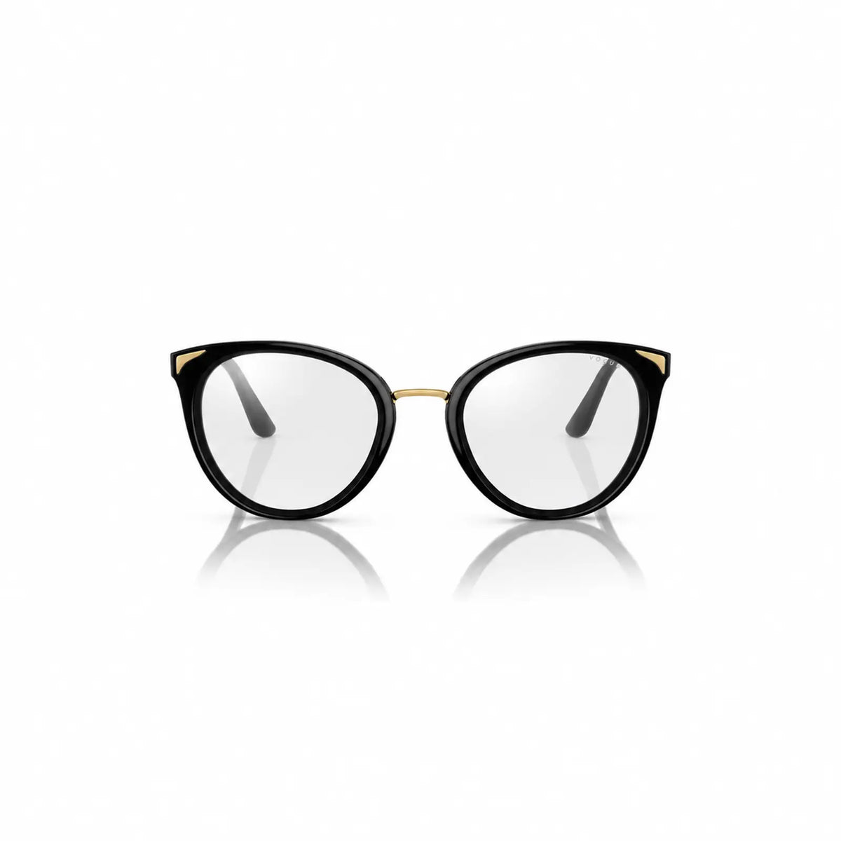 Vogue VO5230S replacement lenses in crystal clear, front view of the frame fitted with the new lenses · ReFramed