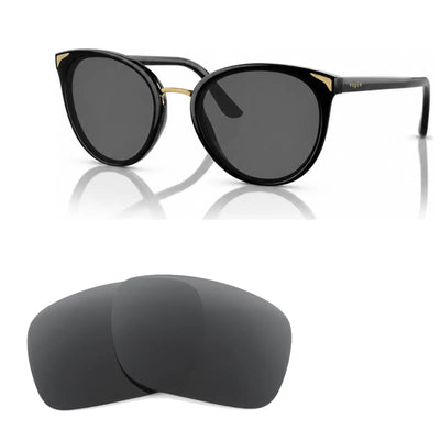 Vogue VO5230S replacement lenses in gray, angled view of the frame with the pair of lenses below · ReFramed