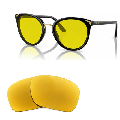 Vogue VO5230S replacement lenses in yellow, angled view of the frame with the pair of lenses below · ReFramed