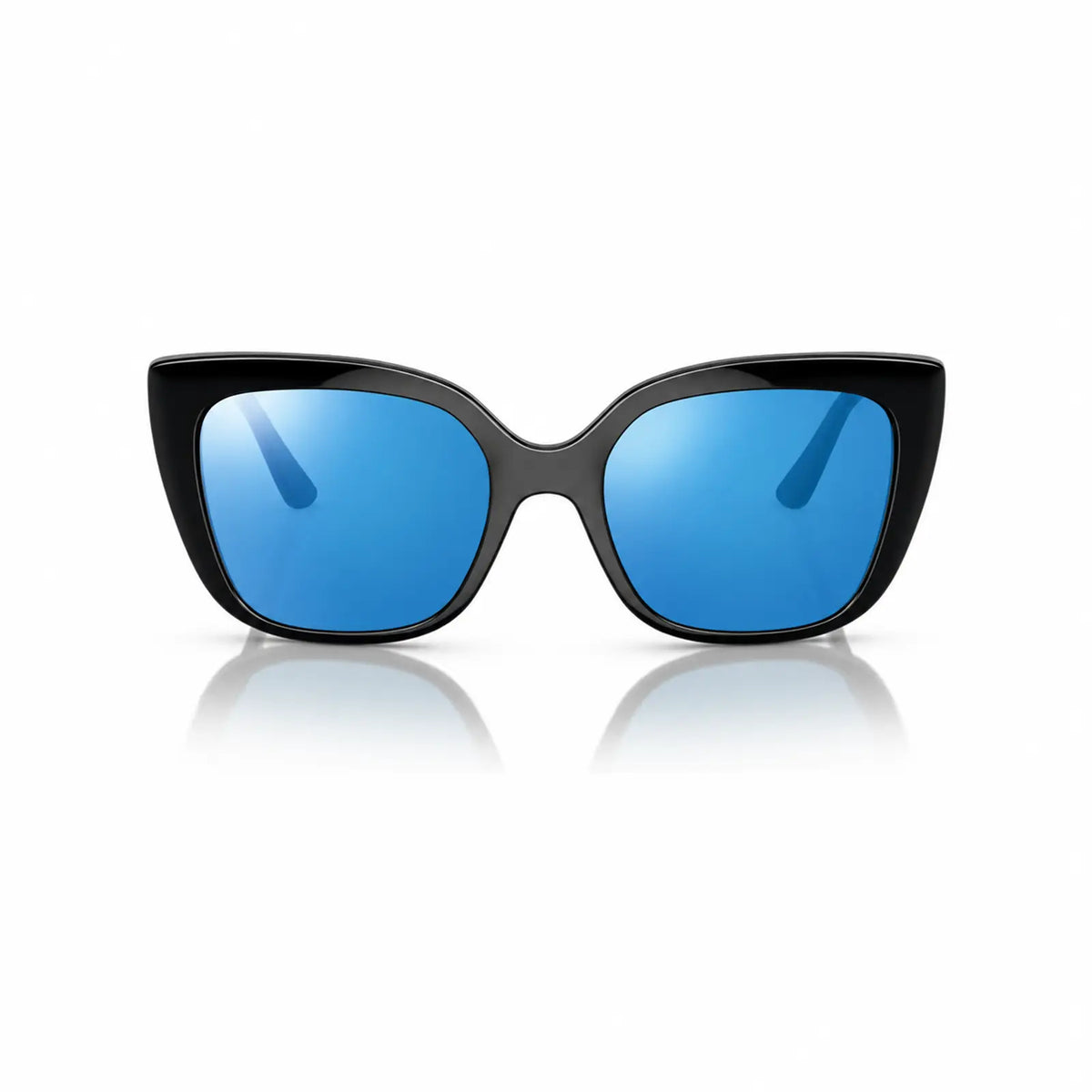 Vogue VO5337S replacement lenses in mirrored blue, front view of the frame fitted with the new lenses · ReFramed