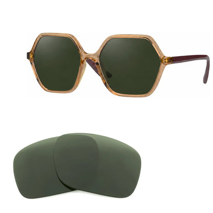 Vogue VO5361S replacement lenses in G15 green, angled view of the frame with the pair of lenses below · ReFramed