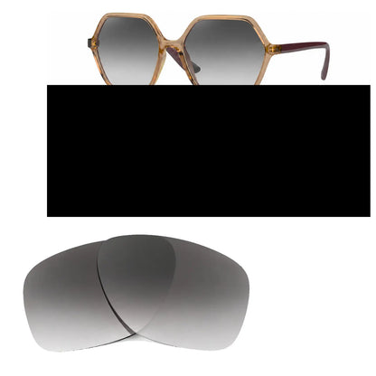 Vogue VO5361S replacement lenses in gradient gray, angled view of the frame with the pair of lenses below · ReFramed
