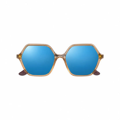 Vogue VO5361S replacement lenses in mirrored blue, front view of the frame fitted with the new lenses · ReFramed