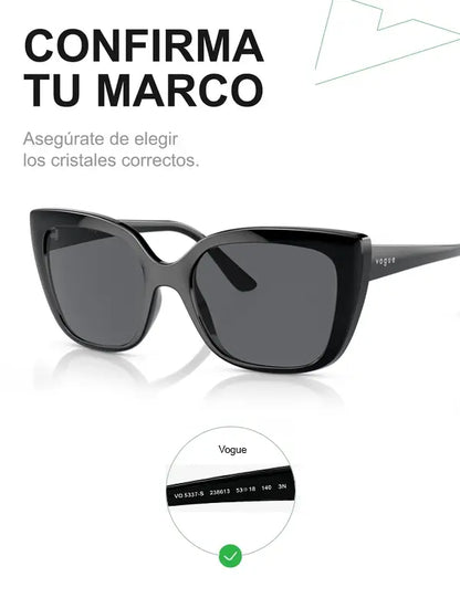 Confirm your frame model before ordering mirrored silver replacement lenses for Vogue VO5361S · ReFramed