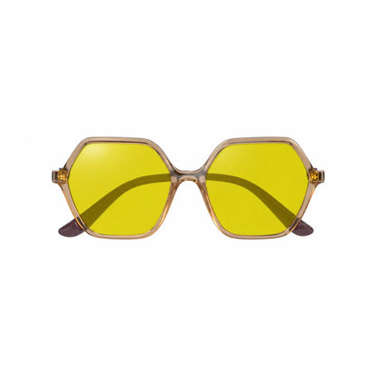 Vogue VO5361S replacement lenses in yellow, front view of the frame fitted with the new lenses · ReFramed