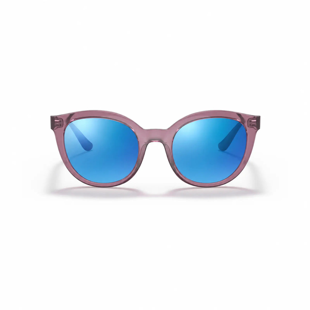 Vogue VO5427S replacement lenses in mirrored blue, front view of the frame fitted with the new lenses · ReFramed