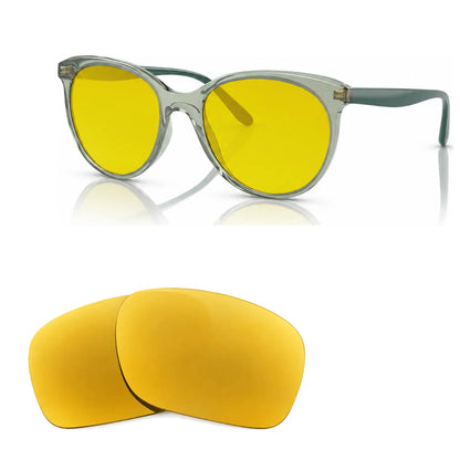 Vogue VO5453S replacement lenses in yellow, angled view of the frame with the pair of lenses below · ReFramed