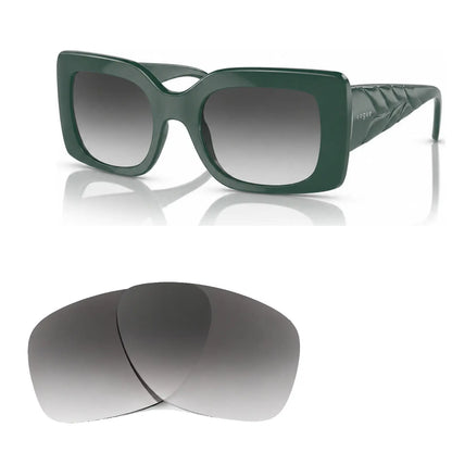 Vogue VO5481S replacement lenses in gradient gray, angled view of the frame with the pair of lenses below · ReFramed