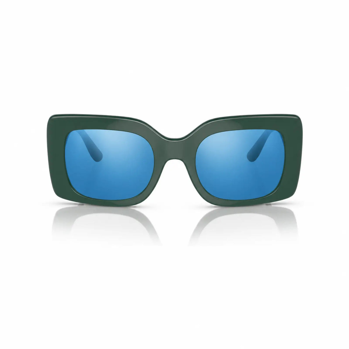 Vogue VO5481S replacement lenses in mirrored blue, front view of the frame fitted with the new lenses · ReFramed