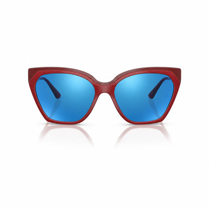 Vogue VO5521S replacement lenses in mirrored blue, front view of the frame fitted with the new lenses · ReFramed
