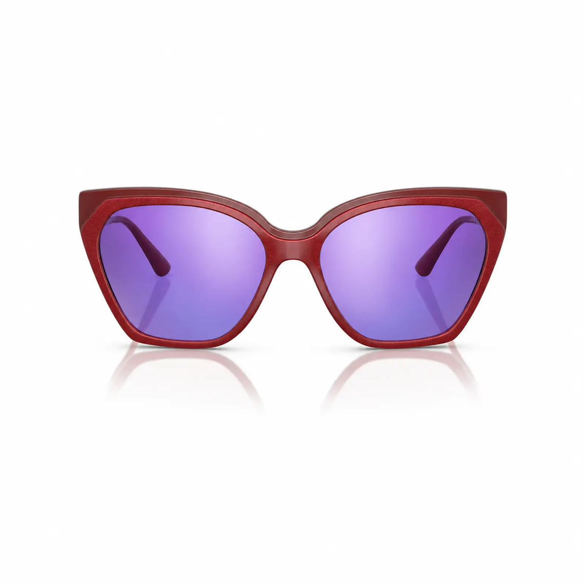 Vogue VO5521S replacement lenses in mirrored purple, front view of the frame fitted with the new lenses · ReFramed