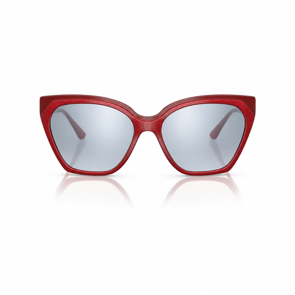 Vogue VO5521S replacement lenses in mirrored silver, front view of the frame fitted with the new lenses · ReFramed