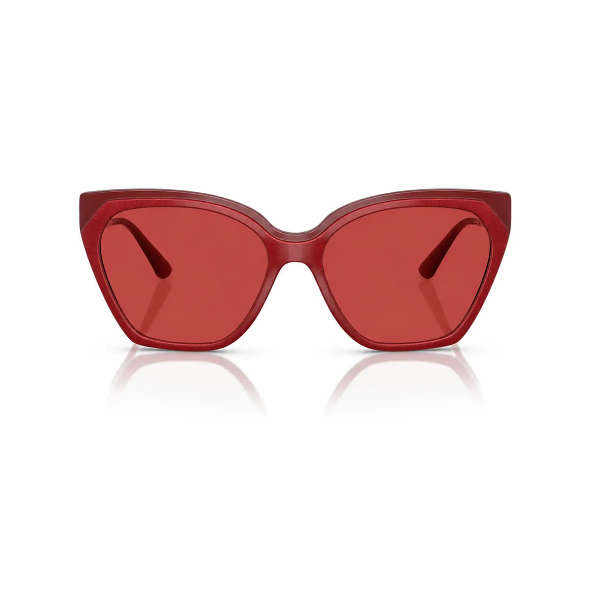 Vogue VO5521S replacement lenses in red, front view of the frame fitted with the new lenses · ReFramed