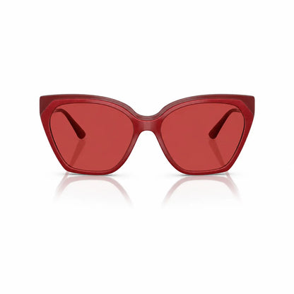 Vogue VO5521S replacement lenses in red, front view of the frame fitted with the new lenses · ReFramed