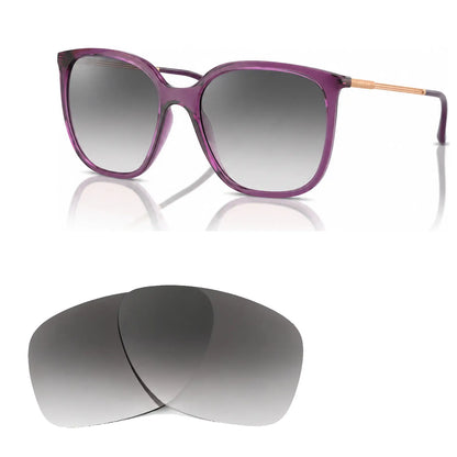 Vogue VO5564S replacement lenses in gradient gray, angled view of the frame with the pair of lenses below · ReFramed