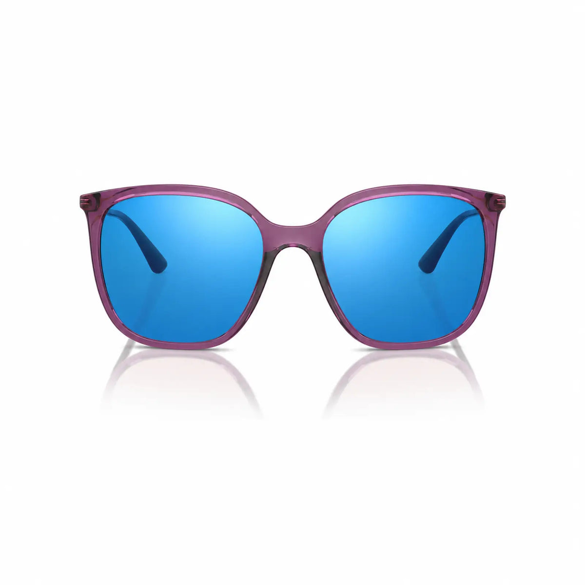Vogue VO5564S replacement lenses in mirrored blue, front view of the frame fitted with the new lenses · ReFramed