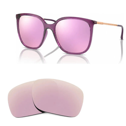 Vogue VO5564S replacement lenses in mirrored pink, angled view of the frame with the pair of lenses below · ReFramed