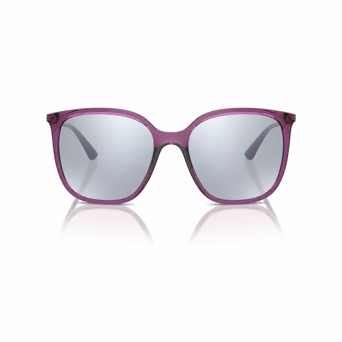 Vogue VO5564S replacement lenses in mirrored silver, front view of the frame fitted with the new lenses · ReFramed