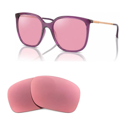 Vogue VO5564S replacement lenses in pink, angled view of the frame with the pair of lenses below · ReFramed