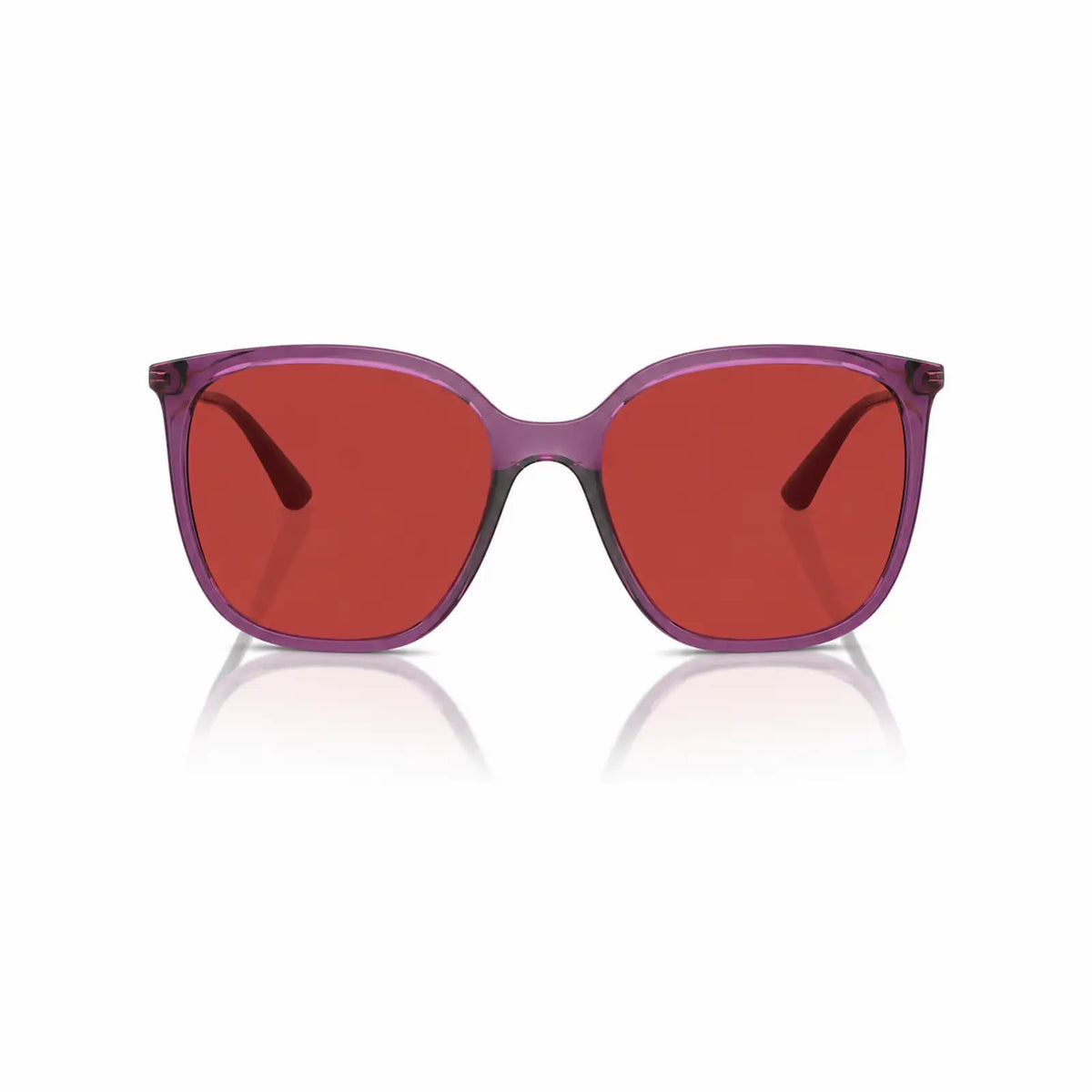 Vogue VO5564S replacement lenses in red, front view of the frame fitted with the new lenses · ReFramed