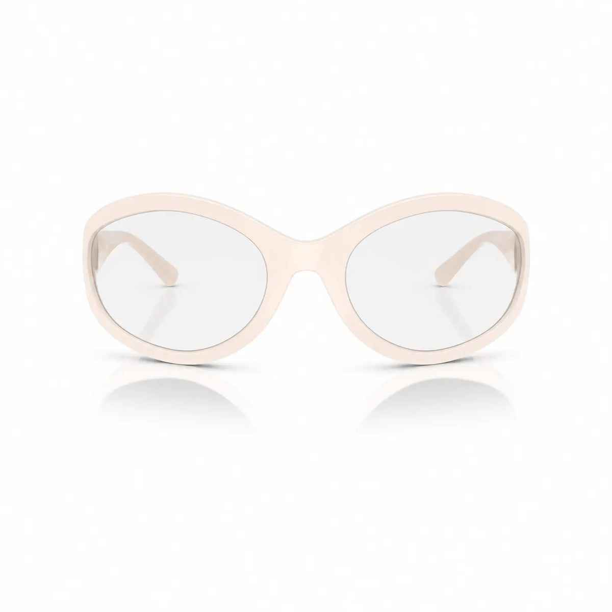 Vogue VO5606S replacement lenses in crystal clear, front view of the frame fitted with the new lenses · ReFramed