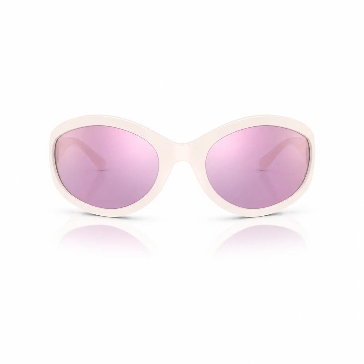Vogue VO5606S replacement lenses in mirrored pink, front view of the frame fitted with the new lenses · ReFramed