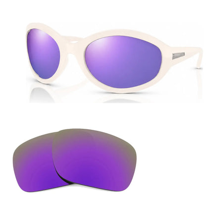 Vogue VO5606S replacement lenses in mirrored purple, angled view of the frame with the pair of lenses below · ReFramed
