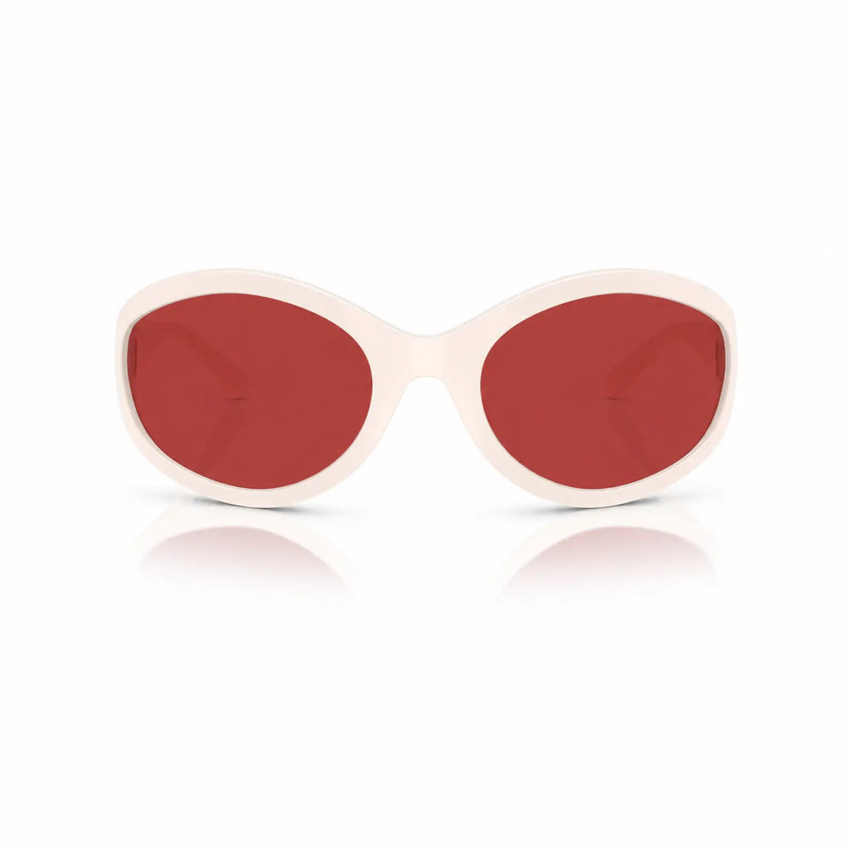 Vogue VO5606S replacement lenses in red, front view of the frame fitted with the new lenses · ReFramed