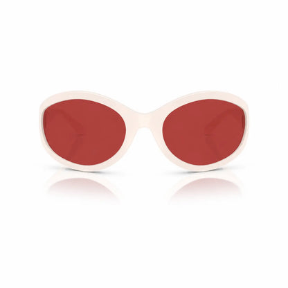 Vogue VO5606S replacement lenses in red, front view of the frame fitted with the new lenses · ReFramed