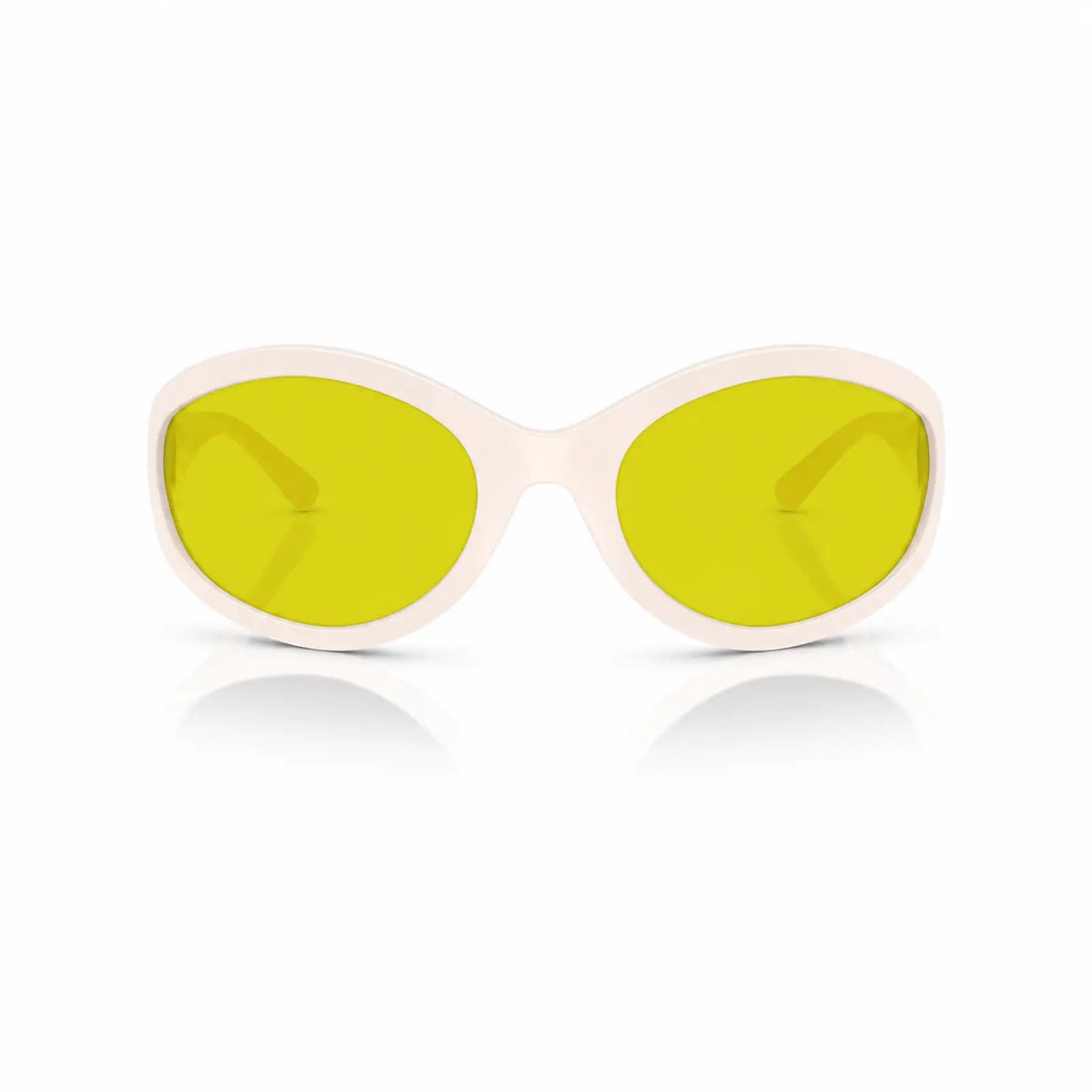 Vogue VO5606S replacement lenses in yellow, front view of the frame fitted with the new lenses · ReFramed