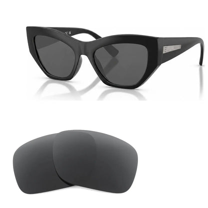 Vogue VO5607S replacement lenses in gray, angled view of the frame with the pair of lenses below · ReFramed