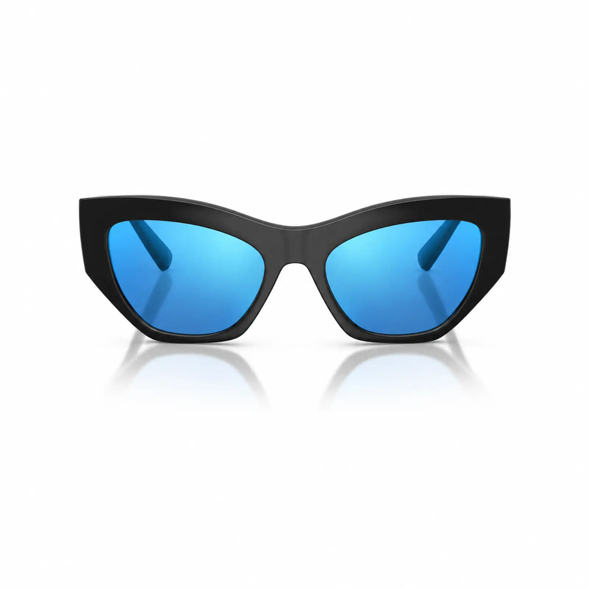 Vogue VO5607S replacement lenses in mirrored blue, front view of the frame fitted with the new lenses · ReFramed