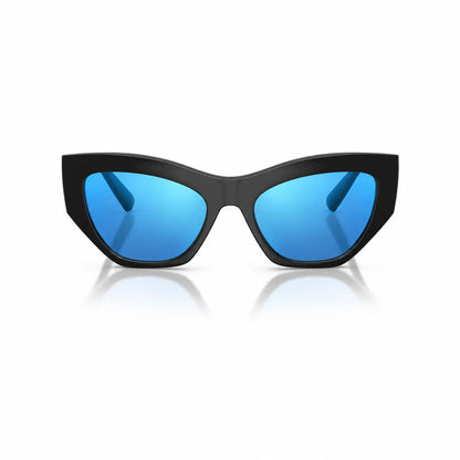 Vogue VO5607S replacement lenses in mirrored blue, front view of the frame fitted with the new lenses · ReFramed